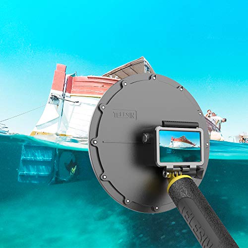 TELESIN 6”Dome Port Camera Lens Transparent Cover for DJI Osmo Action, with Waterproof Housing Case and Floating Hand Grip Handle, Underwater Diving Swimming snorkeling Photography Accessories