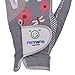 GH Women's Leather Golf Gloves One Pair - Flower Printed Both Hands (Gray, 19 (S))
