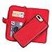 iPhone 8 Plus Case, iPhone 7 Plus Case, Zipper Wallet Type Flip Folio Premium Leather Credit Card Holder Case with Wrist Strap - Detachable Magnetic Back Cover for iPhone 7Plus / iPhone 8Plus