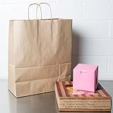 TOTAL HOME:Natural Kraft Jumbo Shopping Bag with Handles 19' x 7' x 16 1/2' - 10/Bundle/10PCS Fashionable Kraft Paper Gift Bag with Handle/shopping Bags/Christmas Brown Packing Bag/Excellent /Kraft Paper Craft Gift Bags EP Shopping Bags