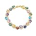 U7 Women Birthstone Crystal Bracelet 18K Gold Plated Round Cut Cubic Zirconia Tennis Bracelet, 7.5 Inches (Mixed Color Stones - 18K Gold Plated Plated)