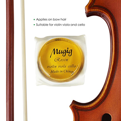 Mugig Rosin for Violin,Viola and Cello, Transparent Yellow Rosin with Exquisite Wooden Box