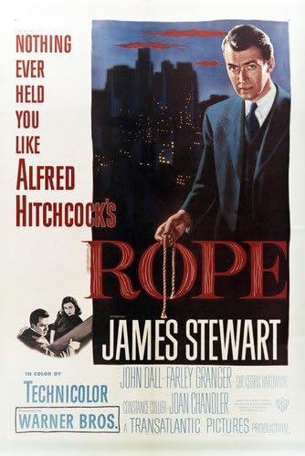 James Stewart and Farley Granger and John Dall in Rope Portrait Alfred Hitchcock classic New York City skyline 24x36 Poster