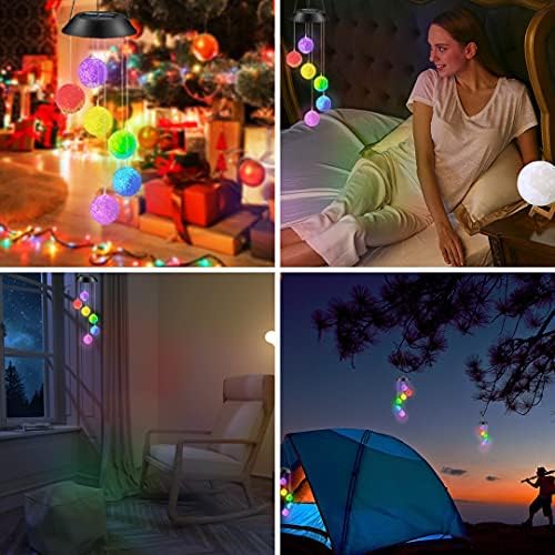 Ahtliay LED Photo voltaic Ball Wind Chime Backyard Decor Outside Waterproof Photo voltaic Lights Items for Mother Grandma,Computerized Gentle Altering Coloration Backyard Ornament for Patio Yard Backyard Residence