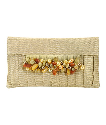 Saisha Multi Shape Bead Decorated Designer Clutch Bag FCB0063