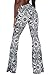 Womens Sexy Digital Printed Casaul Wear Mid Waist Long-legged Flares Pants L Black