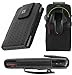 Blackberry Motion Vertical Style Slide In Case Made In Genuine Leather With Strap Closure And Fixed Swivel Clip Black