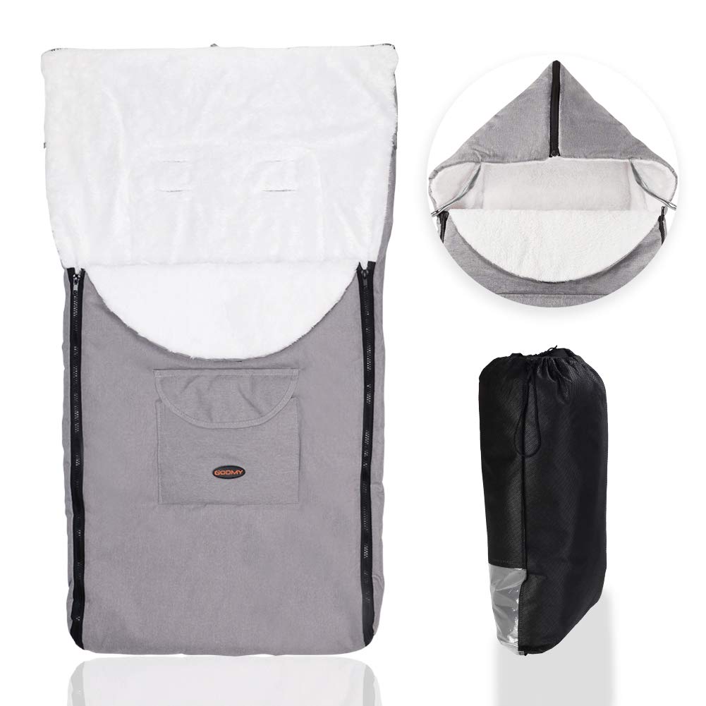 Fengzio Babyfußsack Universal Fußsack für Kinderwagen, Sportwagen, Buggy und Babyschale Winter-Fußsack mit Tasche Wasserdicht Winddicht Komfortable Winterfußsack