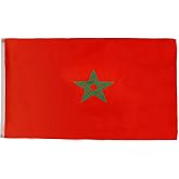 AZ FLAG Morocco Flag 2x3 ft Moroccan 100D Polyester 2 Grommets | Indoor and outdoor use 90x60 cm decorative flag المغرب double stitched seams and reinforced edges with metal grommets