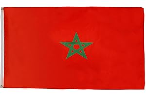 AZ FLAG - Morocco Flag - 150x90 Cm - Light Polyester Moroccan Banner with Two Brass Eyelets - Fade Resistant - Vivid Colors -
