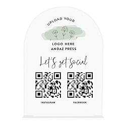 Andaz Press Custom QR Code Sign with Logo for Pop
