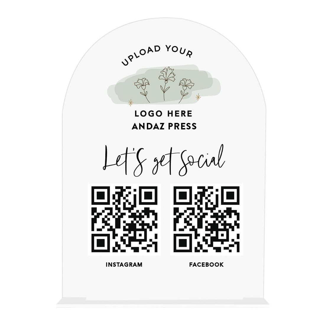 Andaz Press Custom QR Code Sign with Logo for Pop