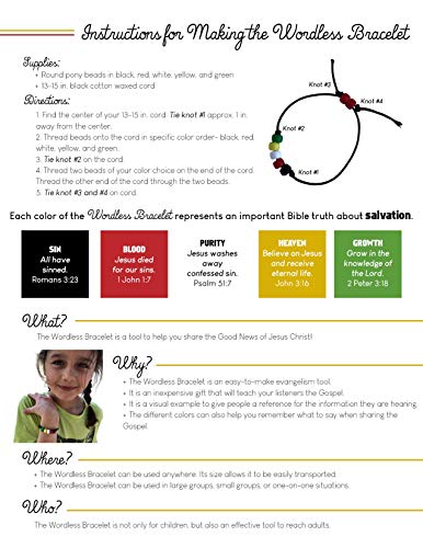 image for Generic Wordless Bracelet Kit- Black, White, Red, Green, Yellow Plasti