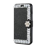 Elaco Women Iphone Case For iPhone 6/6s 4.7 inch /For iPhone 6 Plus 5.5inch/ iPhone 7 4.7inch/iPhone 7 Plus 5.5inch Wallet Card Magnetic Case Cover (Black, iPhone 7 4.7inch)