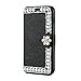 Elaco Women Iphone Case For iPhone 6/6s 4.7 inch /For iPhone 6 Plus 5.5inch/ iPhone 7 4.7inch/iPhone 7 Plus 5.5inch Wallet Card Magnetic Case Cover (Black, iPhone 7 4.7inch)
