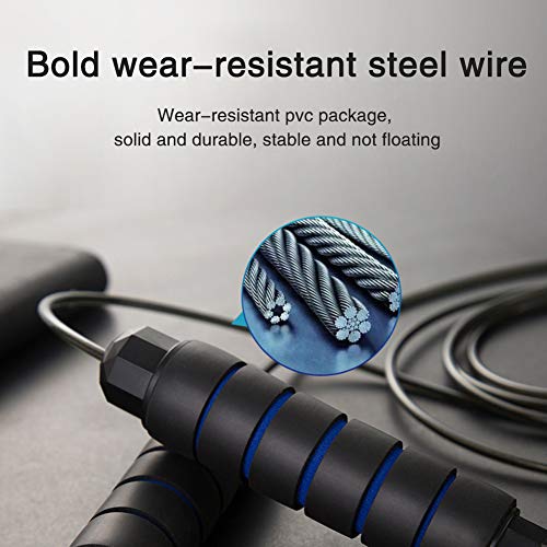 Jump Rope Workout for Adults Fitness - Adjustable Wire Skipping Rope for With Bearing Workout Weighted Can Be Used for Aerobic Exercise and Fitness, Suitable for Men, Women and Children ,2 Pieces