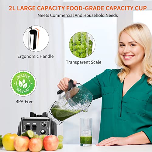 Professional Commercial Countertop Blender, Blenders for Kitchen 68 OZ Large Smoothie Blender