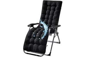 GHKWXUE Recliner Chair Cushion for Patio Lounge Chair Cushions Outdoor/Indoor Furniture waterproofzero Soft Comfortable Thickened Bench Cushions with 8 Ties and Fixed Top Cover:20" Wx70 Lx3”T & Black