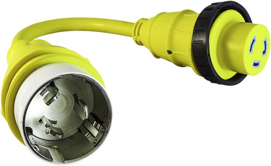 Marvine Cable Shore Power Adapter Marine 50A SS2-50P to Marine 30A L5-30R Dogbone 1.5Ft (50A SS2-50P to 30A L5-30R) : Sports & Outdoors