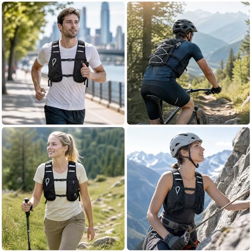 SAVIOR COOL Cooling Running Vest with Hydration Bladder 2L, 10L Hydration Backpack, 3 Cool Packs, 180 Min Cooling System, Reflective, for Men and Women | 2L water bladder, 3 cold sources