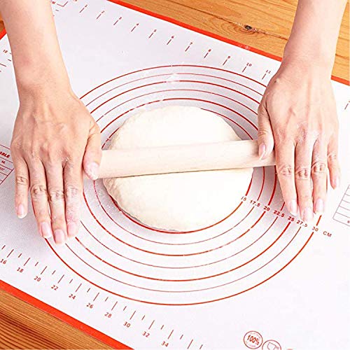 Silicone Pastry Mat No Stick Extra Thick Baking Mat with Measurement Fondant Mat, Counter Mat, Dough Rolling Mat, Oven Liner, Pie Crust Mat (60 x40CM)