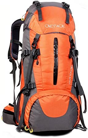 Hiking Backpack 70L (65L+5L) Lightweight Hiking Traveling Knapsack Camping Backpack Trekking Rucksacks with Rain Cover.(Orange)