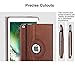 MoKo Case Fit Apple iPad 9.7 Inch 2018/2017（iPad5 / iPad6）/ iPad Air/iPad Air 2 Tablet - 360 Degree Rotating Cover Case with Document Card Slots, Auto Wake/Sleep, Brown