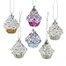 Kurt Adler Decorated Plastic Cupcake Ornament Set of 12