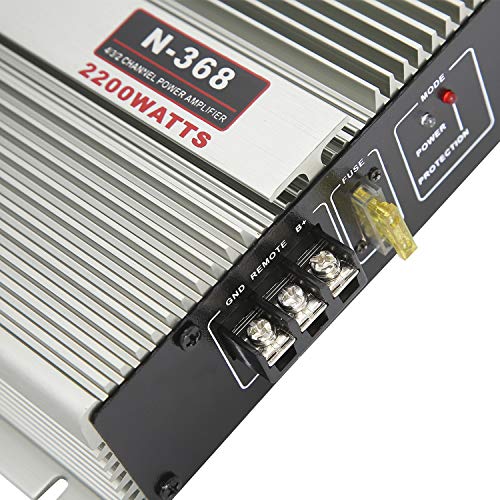 image for YaeCCC N-368 2200W 2 Channel Car Audio Mini Super Bass Sub Woofer Powe