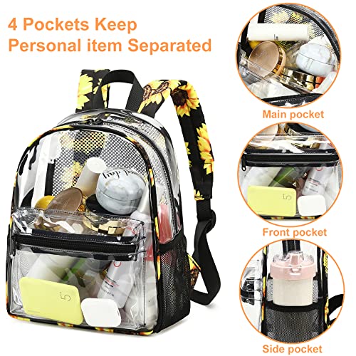 Clear Mini Backpack Stadium Approved 12x12x6 Small Transparent
