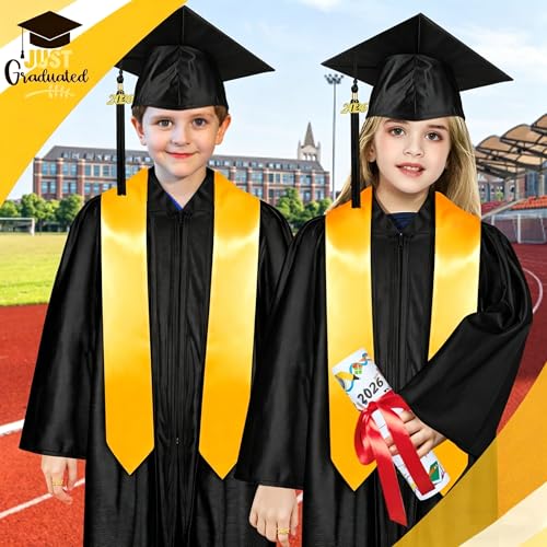 GOGOBAO Kindergarten Graduation Cap and Gown Set with Tassel 2025 Charms Graduations Stoles for Kid Preschool