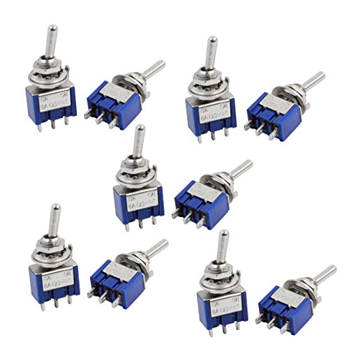 UPC 702105833476, 10pcs Self Locking Miniature Toggle Switch 3 Pin SPDT On/On AC125V 6A