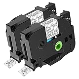 NineLeaf 2 Pack Compatible for Brother P-Touch TZ