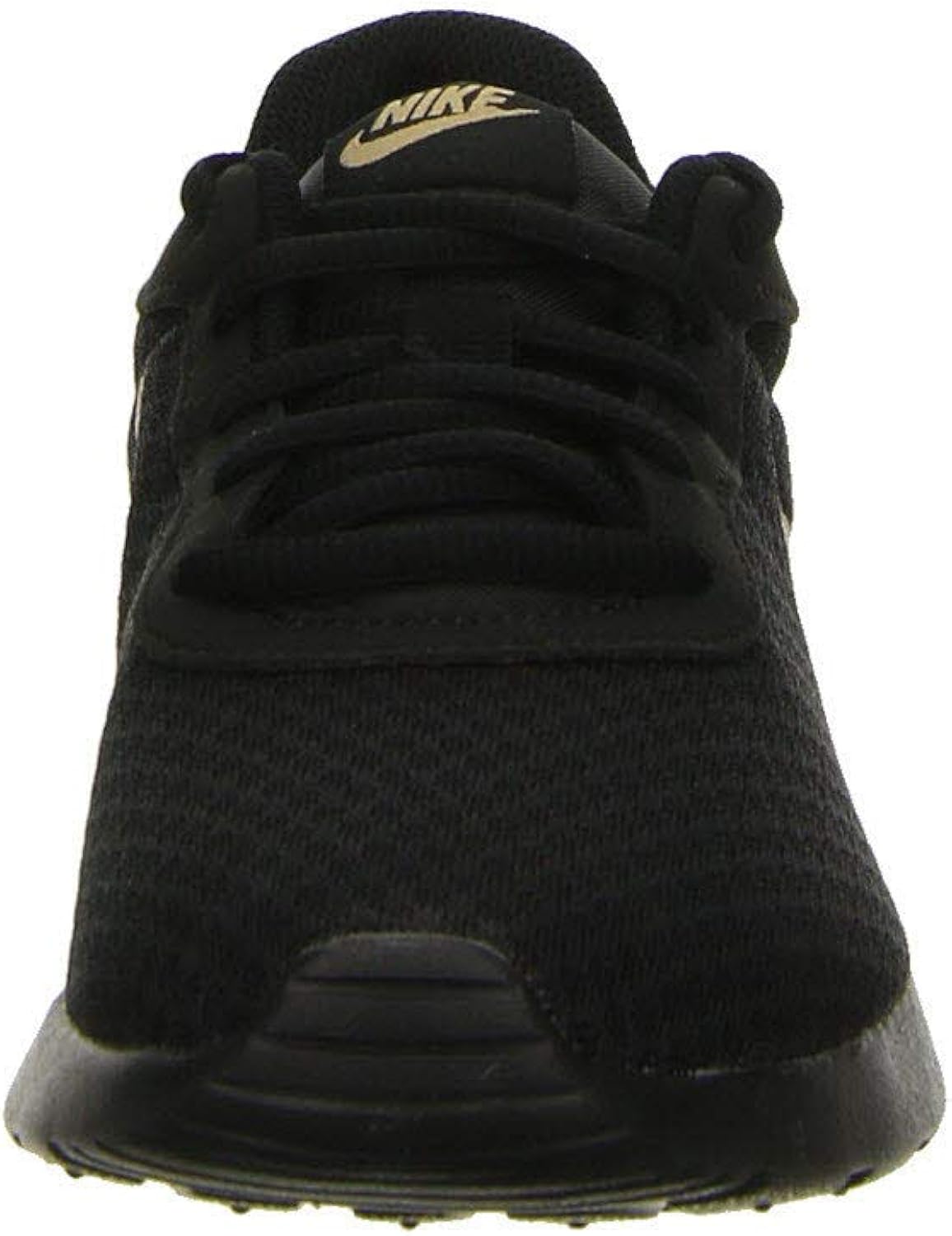 nike tanjun women's athletic shoes black red bronze