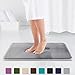 Genteele Memory Foam Bath Mat Non Slip Absorbent Super Cozy Velvet Bathroom Rug Carpet (20 inches X 32 inches, Grey)