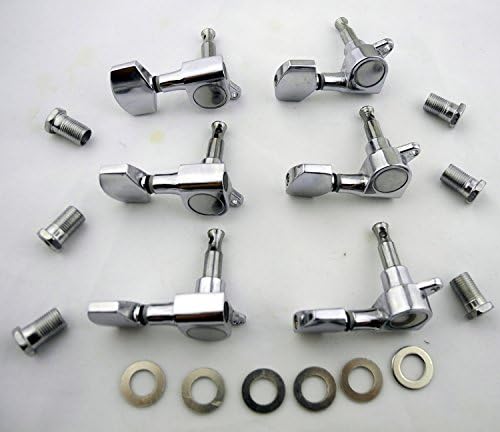 Rapicy 6pcs Chrome Guitar String Tuning Pegs Tuners Machine Guitar Parts Heads (3L+3R)