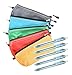 Multi-purpose storage pouch bag, assorted colors. 5 pack Including 5 Blue Recycled Pens