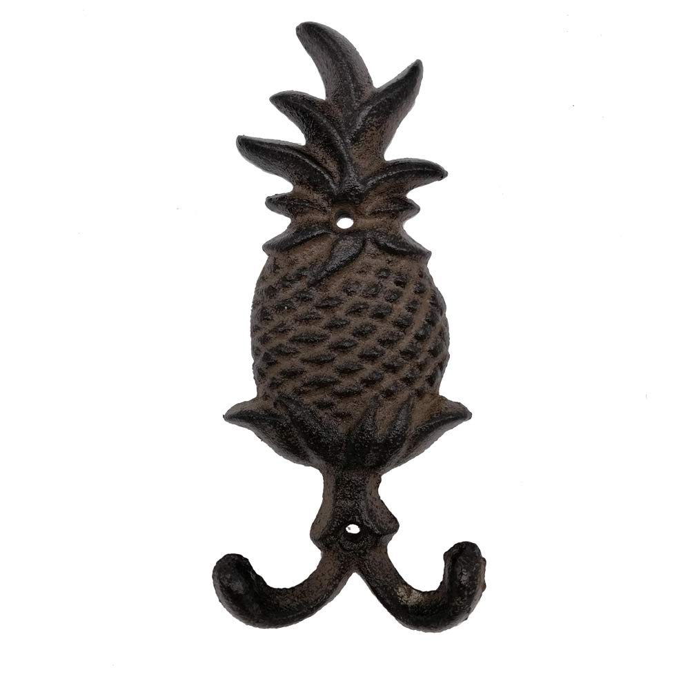 Photo 1 of Comfy Hour Antique and Vintage Collection Cast Iron Pineapple Double Key Coat Hooks Clothes Rack Wall Hanger Heavy Duty Recycled Gift Idea