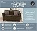 Great Bay Home Velvet Plush Stretch Loveseat Slipcover. Velvet Loveseat Furniture Protector, Soft Anti-Slip, High Stretch (Loveseat- 2 Seater, Walnut Brown)