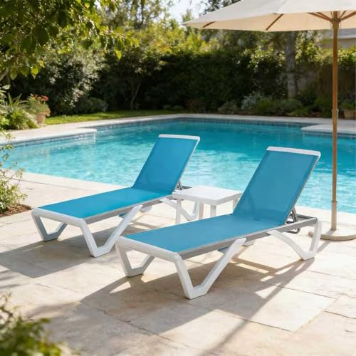 Kozyard Outdoor Chaise Lounge Chair, Full Flat Adjustable Patio Lounger with Aluminum