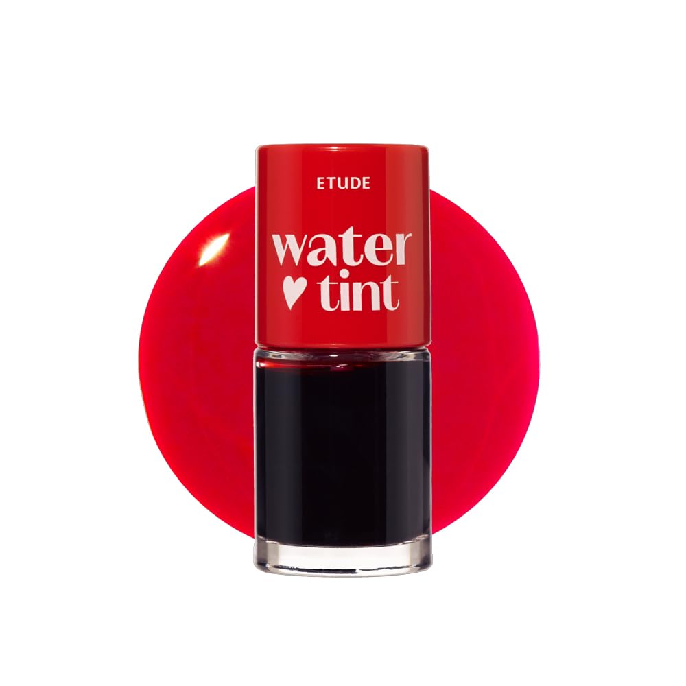 ETUDE Dear Darling Water Tint - Cherry Ade (9g) | Vivid Color Lip Stain with Moisturizing Weightless & Non-sticky Finish Lip Stain | Smudge-proof Lip Tint | Korean Makeup, Kbeauty