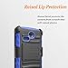 LG Sunrise Case, LG Lucky Case, LG L15G, LG L16C Combo Rugged Shell Cover Holster with Built-in Kickstand and Holster Locking Belt Clip Blue + Circle(TM) Stylus Touch Screen Pen And Screen Protector