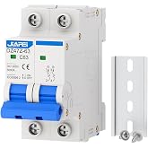 DC Miniature Circuit Breaker, 1000V 2 Pole 63 Amp Isolator for Solar PV System, Thermal Magnetic Trip DIN Rail Mount, C63 DC Disconnect Switch