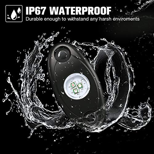 AMBOTHER LED RGB Rock Lights APP Control 4Pods Underglow Waterproof Neon Lighting Kit for Off Road Trucks Jeep ATV SUV Vehicle