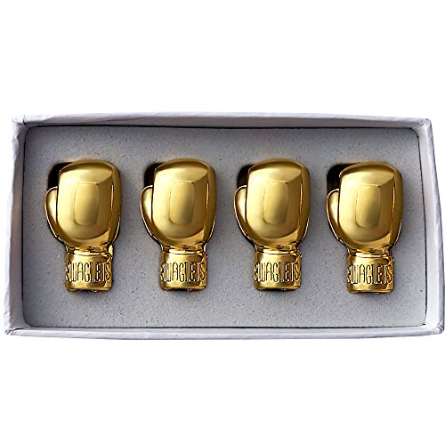 Gold Aglets for Shoelaces Boxing Glove Gold Aglets Pack of 4 Easy