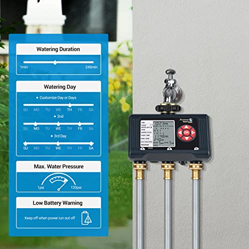 DEWENWILS Sprinkler Timer 3 Zone, Water Hose Garden Irrigation Timer ...