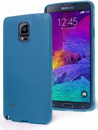 Galaxy Note 4 Phone Case, Bastex Durable Protective Blue Mesh Design TPU Case Cover for Samsung Galaxy Note 4