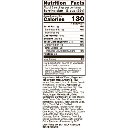 CHEX MIX SNACK MIX, SOUR CREAM AND ONION, SNACKS, 8 OZ