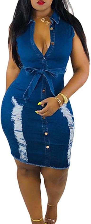 denim midi bodycon dress