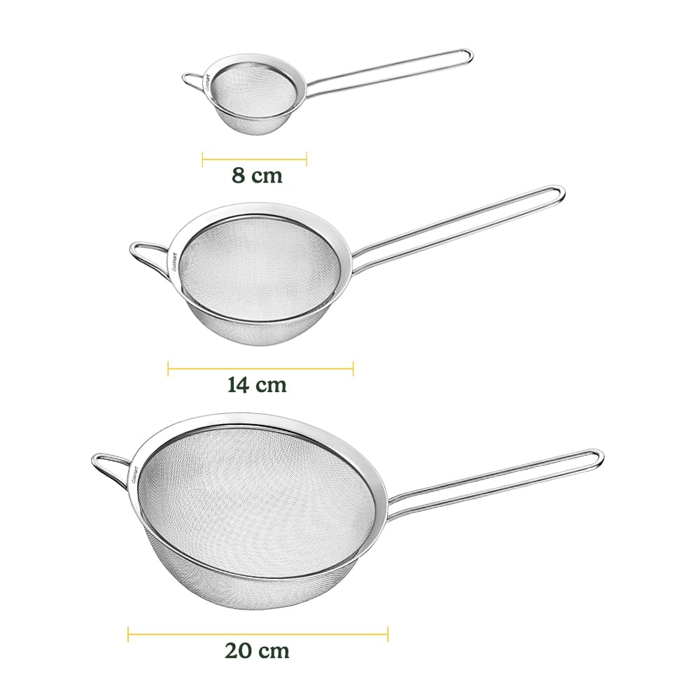 Cuisinart Mesh Strainers, 3 Count (Pack of 1) Set, CTG-00-3MS Silver